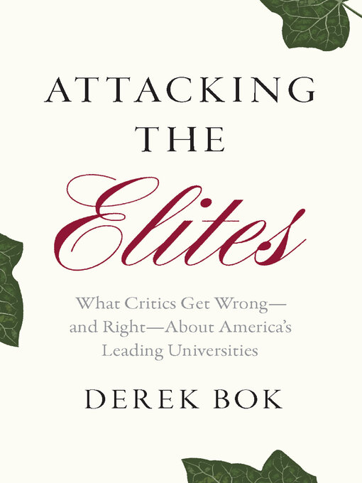 Title details for Attacking the Elites by Derek Bok - Available